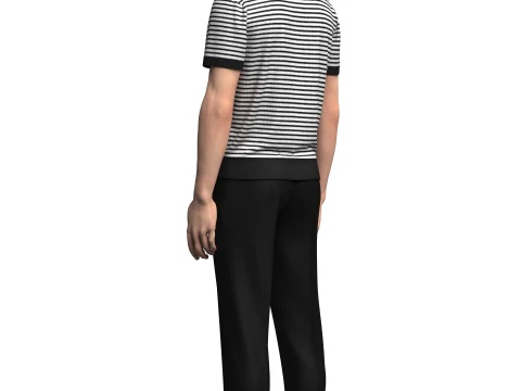 Conjunto camiseta e cal&ccedil;a masculina Modelo 3D