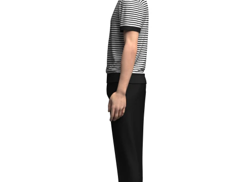 Conjunto camiseta e cal&ccedil;a masculina Modelo 3D