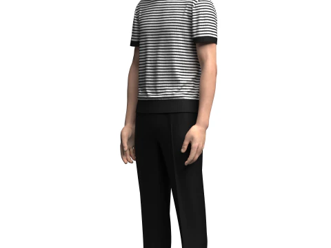 Conjunto camiseta e cal&ccedil;a masculina Modelo 3D