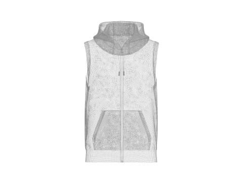 Male Sleeveless Hoodie 3Dモデル