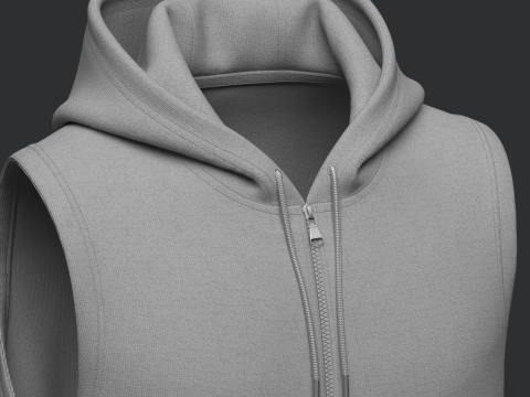 Male Sleeveless Hoodie 3Dモデル
