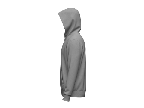 Male Front Zip Hoodie Hood Up 3Dモデル
