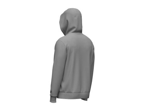 Male Front Zip Hoodie Hood Up 3Dモデル