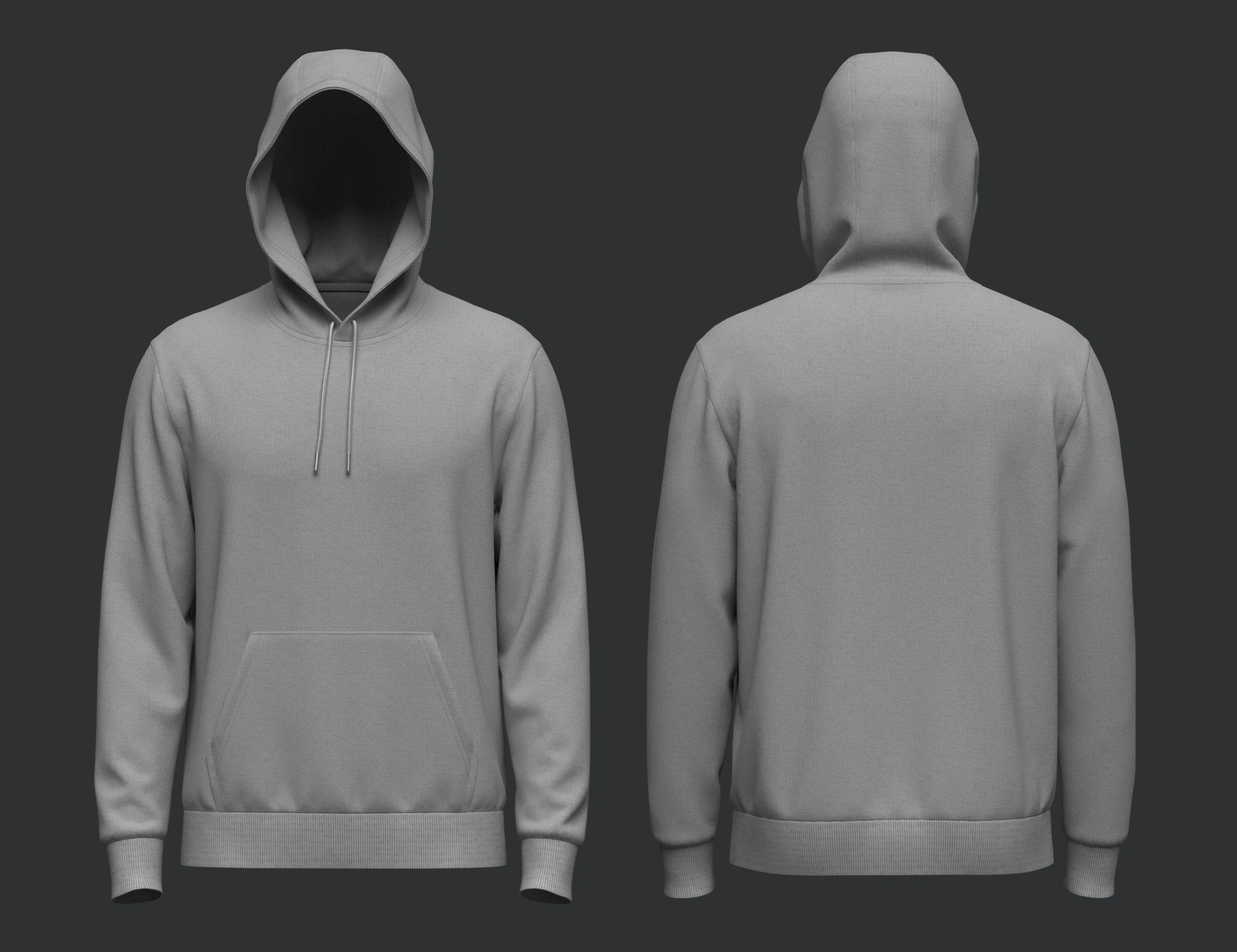 Male Hoodie Hood Up 3D Model .c4d .max .obj .3ds .fbx .stl .blend 