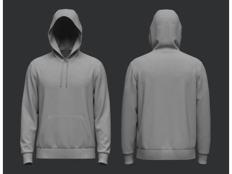 Male Hoodie Hood Up 3Dモデル