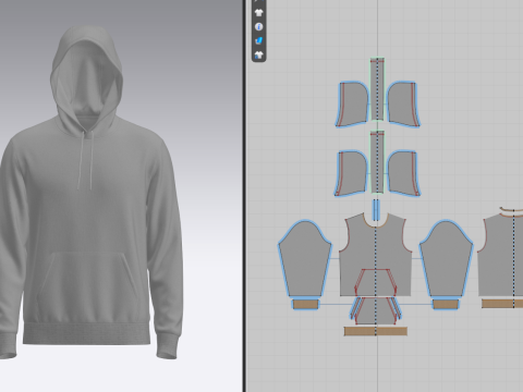 Male Hoodie Hood Up 3D-Modell