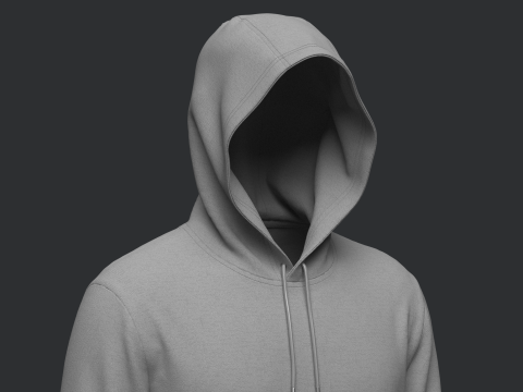 Male Hoodie Hood Up 3D-Modell