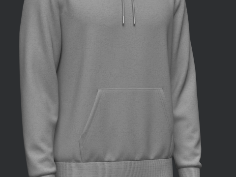 Male Hoodie Hood Up 3D-Modell