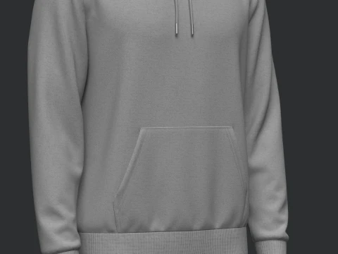 Male Hoodie Hood Up 3D Model