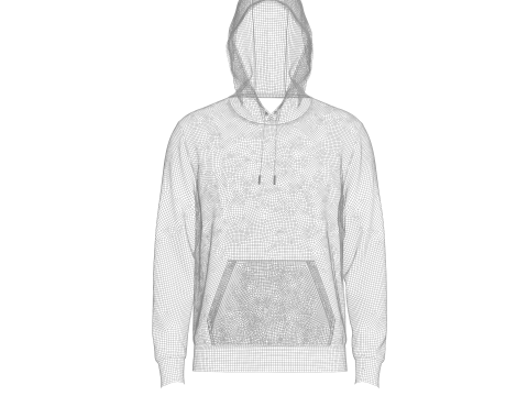 Male Hoodie Hood Up 3D-Modell