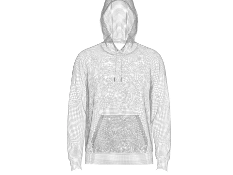 Male Hoodie Hood Up 3D Model