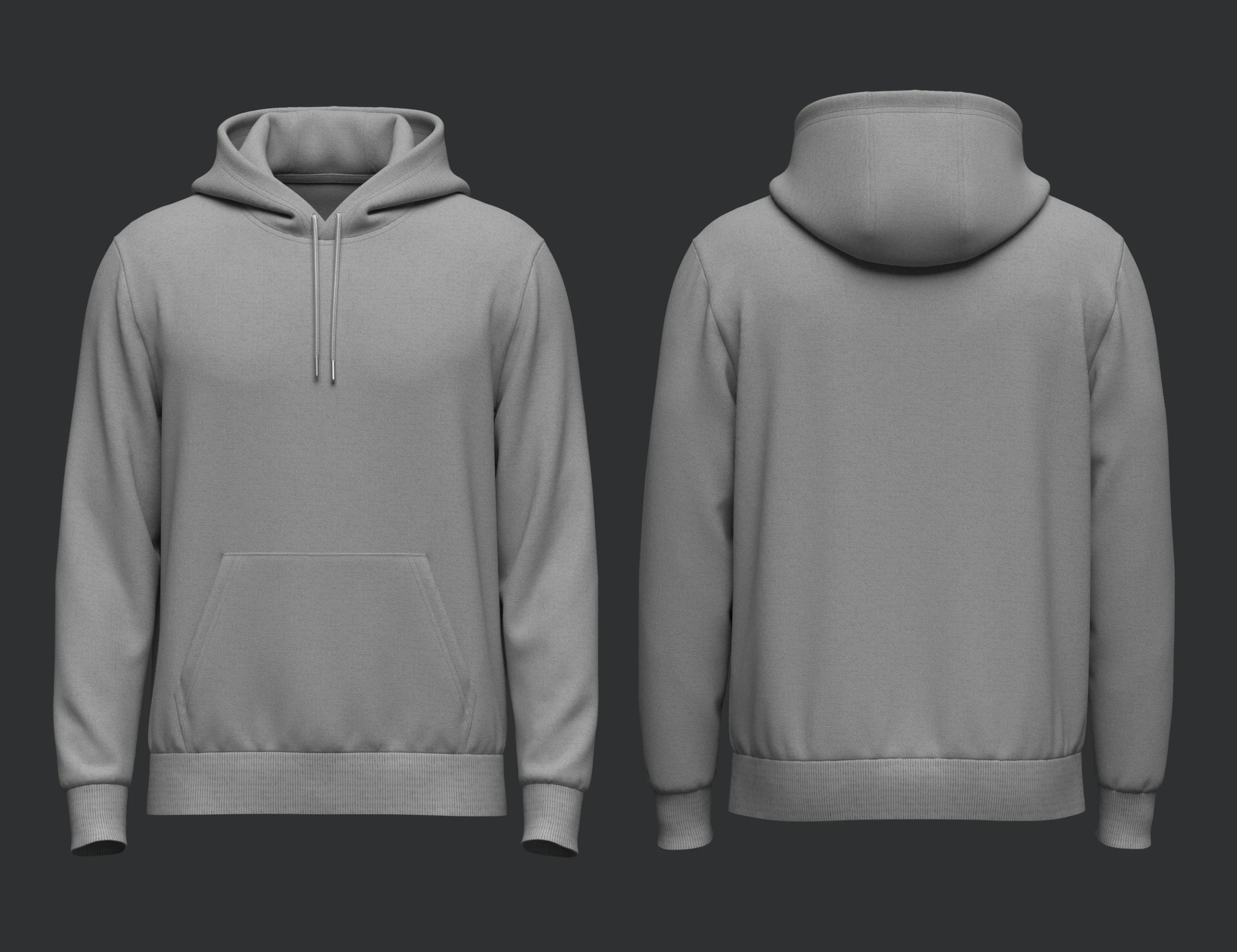 Male Hoodie Hood Down 3D Model .c4d .max .obj .3ds .fbx .stl .blend 