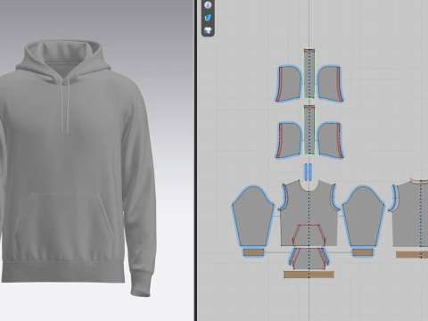 Male Hoodie Hood Down 3D Model
