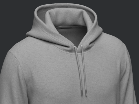 Male Hoodie Hood Down Modelo 3D
