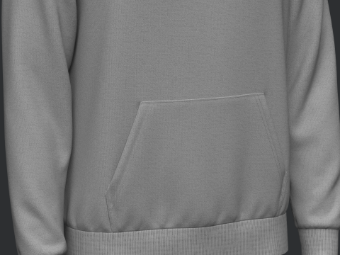 Male Hoodie Hood Down Modelo 3D