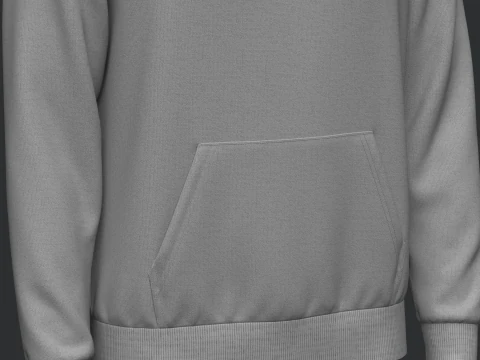 Male Hoodie Hood Down 3D Model