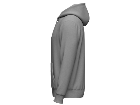 Male Front Zip Hoodie Hood Off 3Dモデル