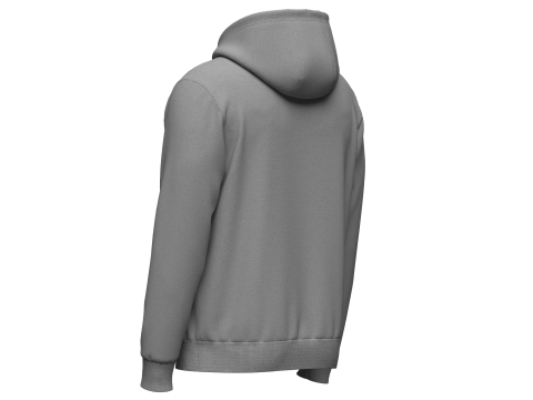 Male Front Zip Hoodie Hood Off 3Dモデル