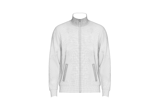 Full Zip Stand Collar Jacket 3D Model