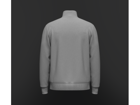 Full Zip Stand Collar Jacket 3D Model