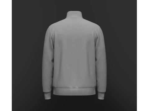 Full Zip Stand Collar Jacket 3D Model
