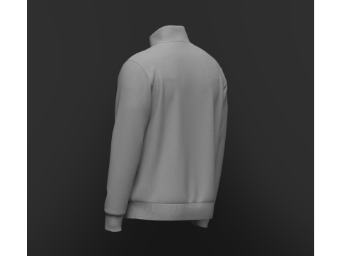 Full Zip Stand Collar Jacket 3D Model