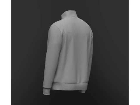 Full Zip Stand Collar Jacket 3D Model