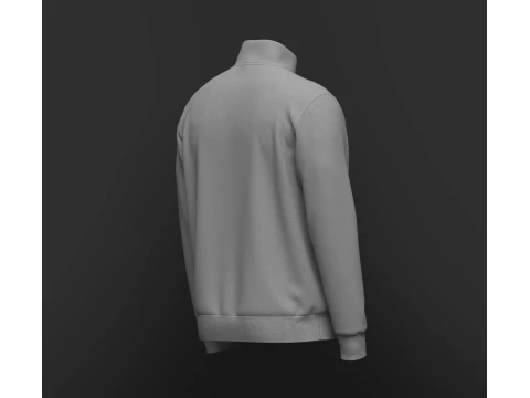 Full Zip Stand Collar Jacket 3D Model