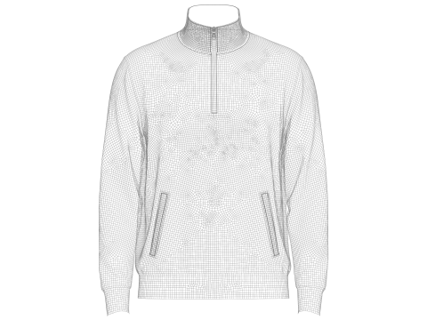 Quarter Zip Stand Collar Jacket 3Dモデル