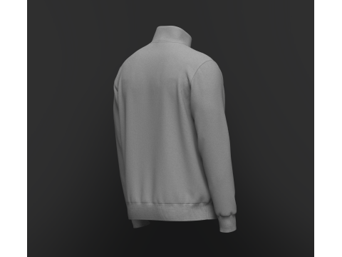Quarter Zip Stand Collar Jacket 3Dモデル