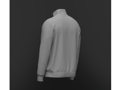 Quarter Zip Stand Collar Jacket 3Dモデル