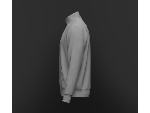 Quarter Zip Stand Collar Jacket 3Dモデル