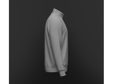 Quarter Zip Stand Collar Jacket 3Dモデル