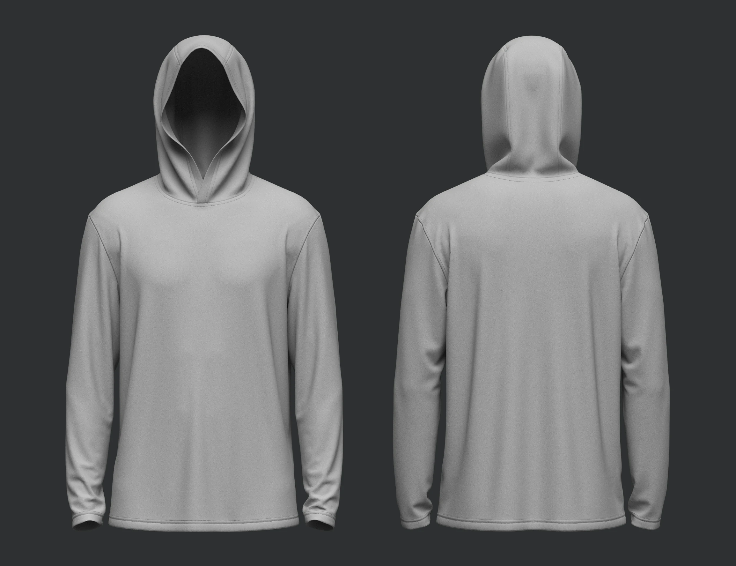 Male Hooded Jersey 2 3D Model .c4d .max .obj .3ds .fbx .stl .blend