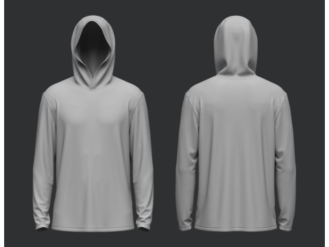 Male Hooded Jersey 2 3D Model