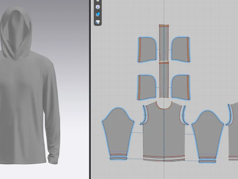 Male Hooded Jersey 2 3D Model