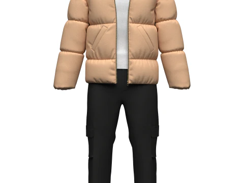 メンズパファージャケットの衣装 3Dモデル