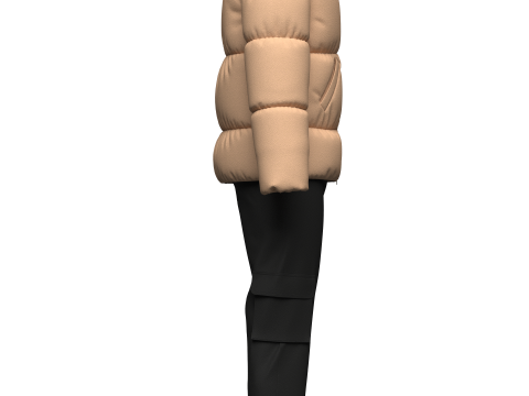 Mens Puffer Jacket Outfit 3Dモデル