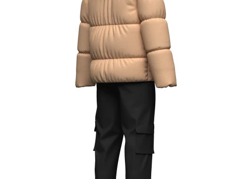 メンズパファージャケットの衣装 3Dモデル