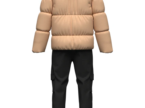 メンズパファージャケットの衣装 3Dモデル
