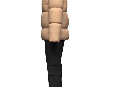 Mens Puffer Jacket Outfit 3Dモデル