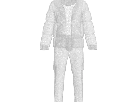 メンズパファージャケットの衣装 3Dモデル