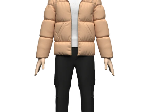 メンズパファージャケットの衣装 3Dモデル