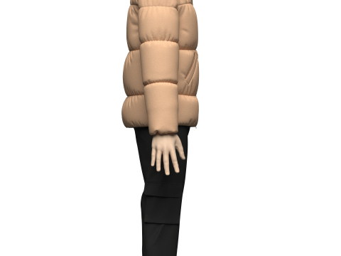 Mens Puffer Jacket Outfit 3Dモデル