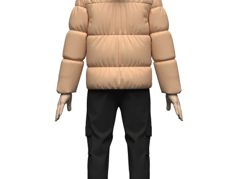 メンズパファージャケットの衣装 3Dモデル