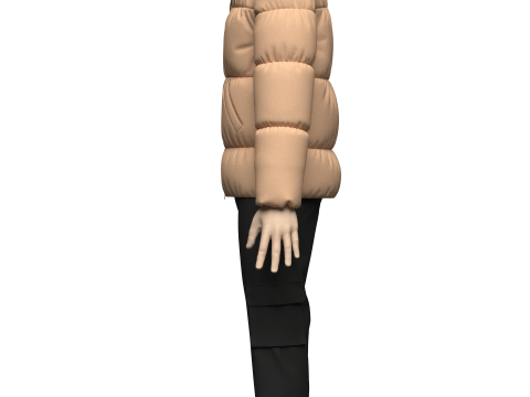 Mens Puffer Jacket Outfit 3Dモデル