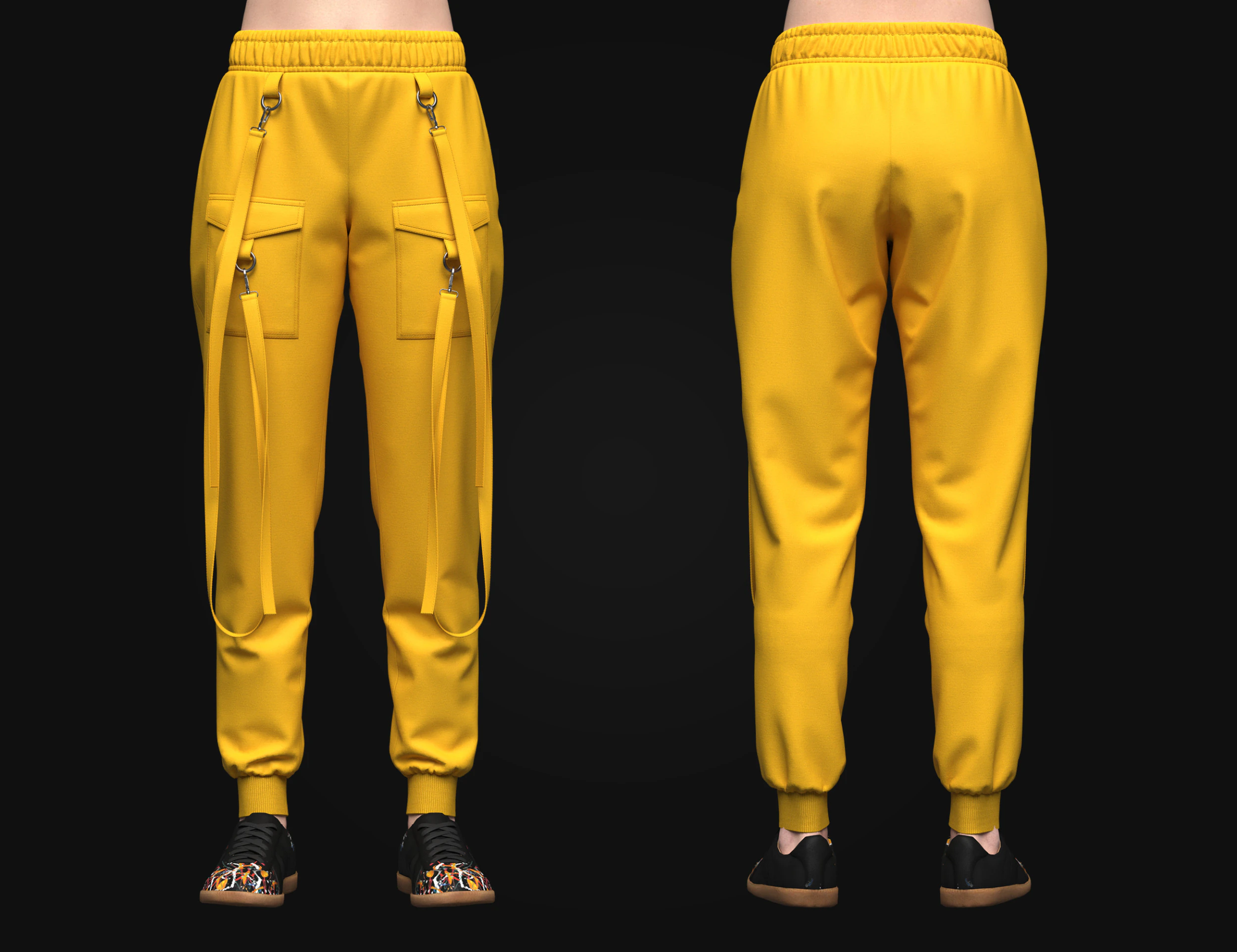 Womens Cargo Pant 3D Model .c4d .max .obj .3ds .fbx .stl .blend 