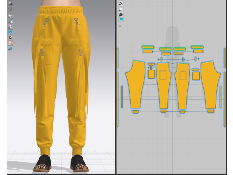 Womens Cargo Pant Modelo 3D