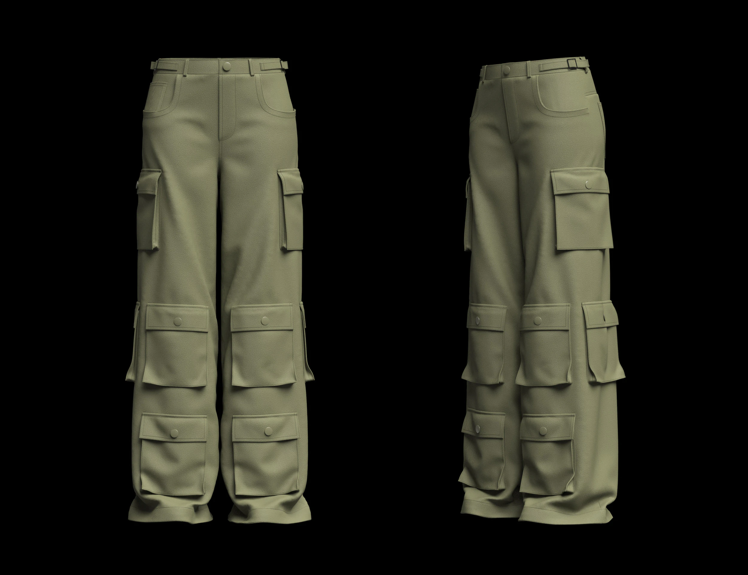 Womens Cargo Pant 3D Model .c4d .max .obj .3ds .fbx .stl .blend