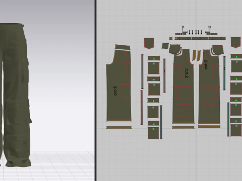 Womens Cargo Pant 3D Model